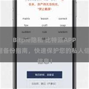 Bitpie隐私 比特派APP数据备份指南，快速保护您的私人信息！